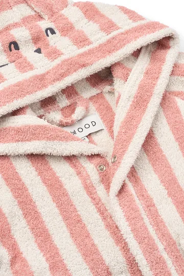 Lily bathrobe coral blush creme de la creme stripe - 5–6 years - Liewood