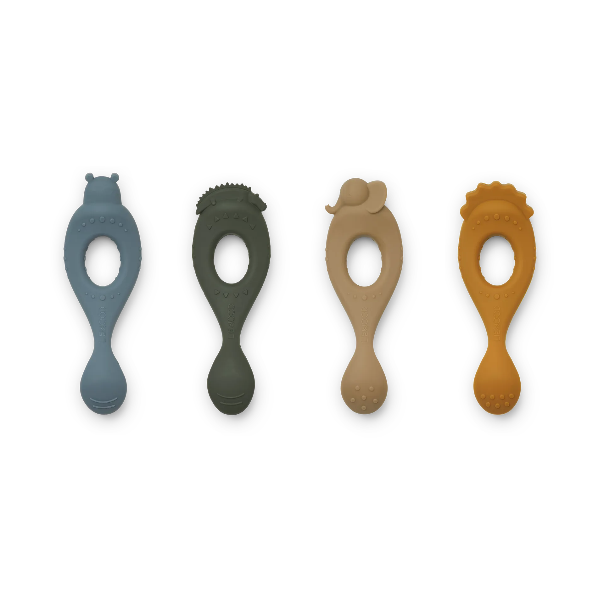Livia spoon 4 pieces, Safari-blue multi mix Liewood