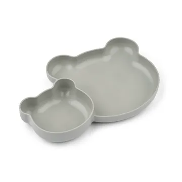Magus Bear Divider plate, 2 parts - Dove blue - Liewood