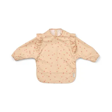 Merle ruffle bib with sleeves - Mini Butterfly-apple blossom - Liewood