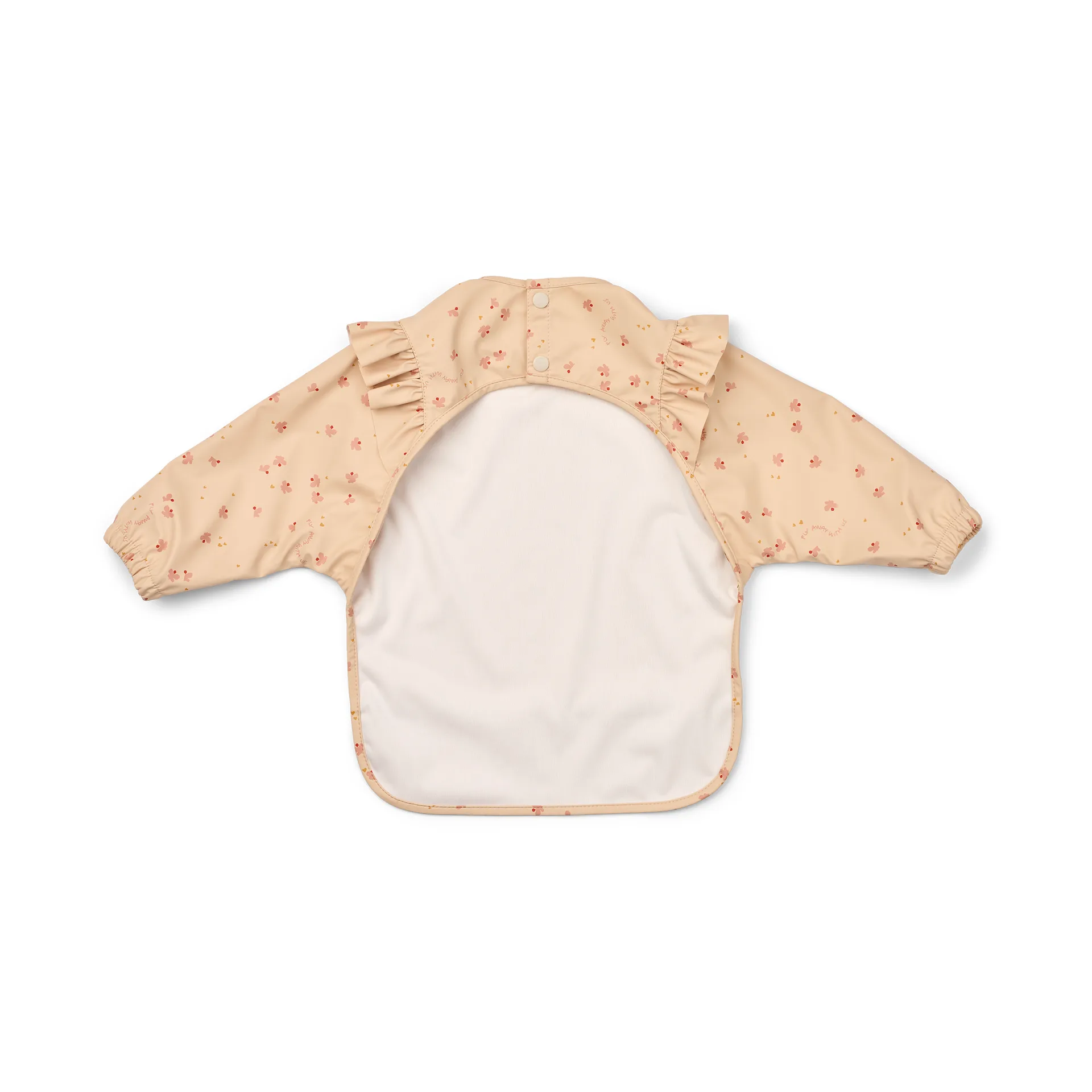 Merle ruffle bib with sleeves, Mini Butterfly-apple blossom Liewood