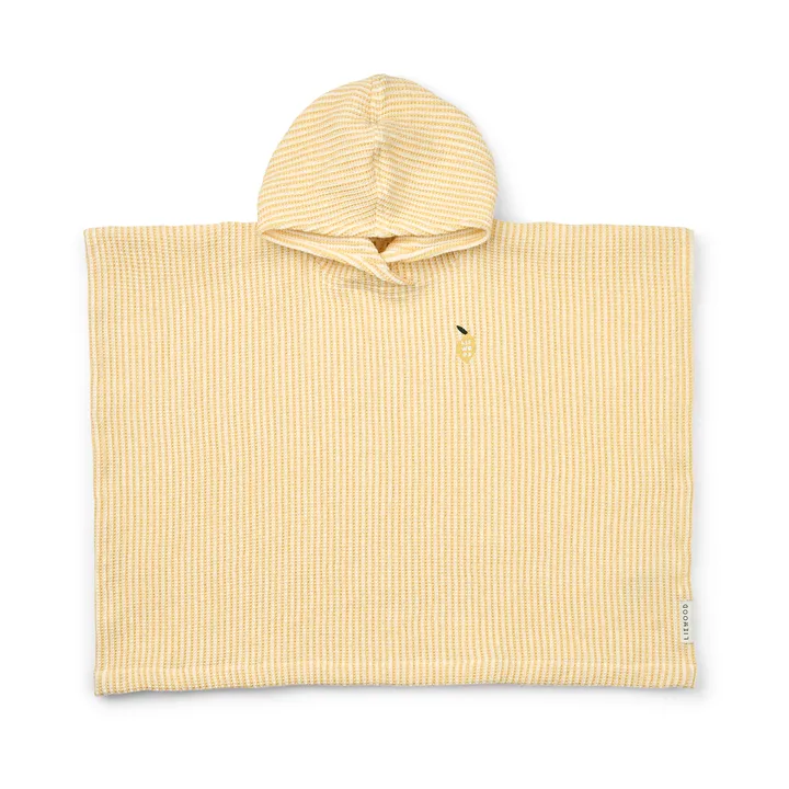 Paco bath poncho lemon yellow creme de la creme stripe - 1–2 years - Liewood