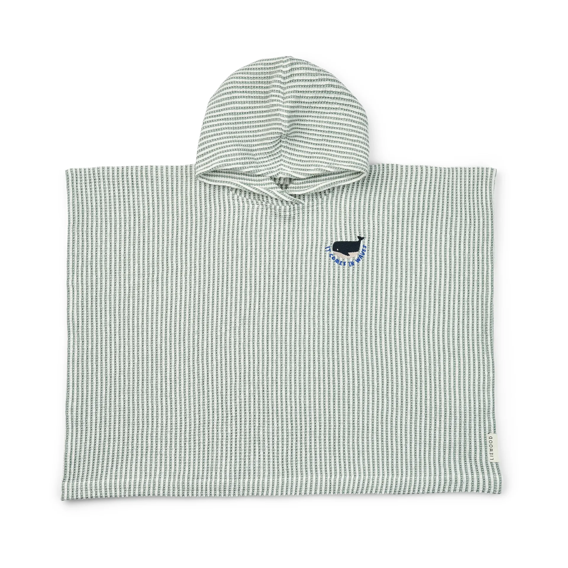 Paco bath poncho peppermint creme de la creme stripe, 1–2 years Liewood