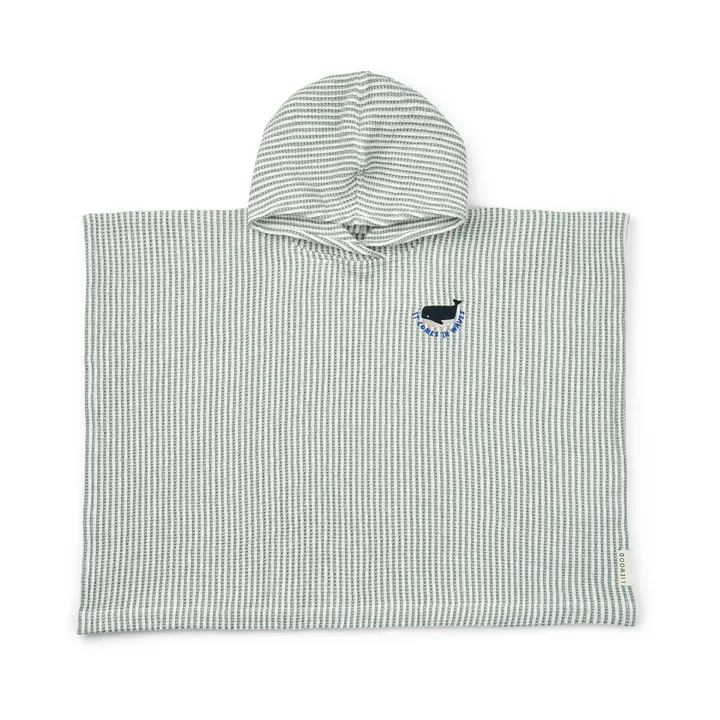 Paco bath poncho peppermint creme de la creme stripe - 5–6 years - Liewood