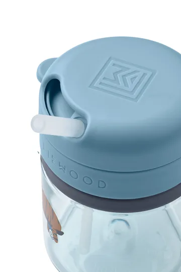 Pavia mug with straw 28 cl - Fun-beach blue - Liewood