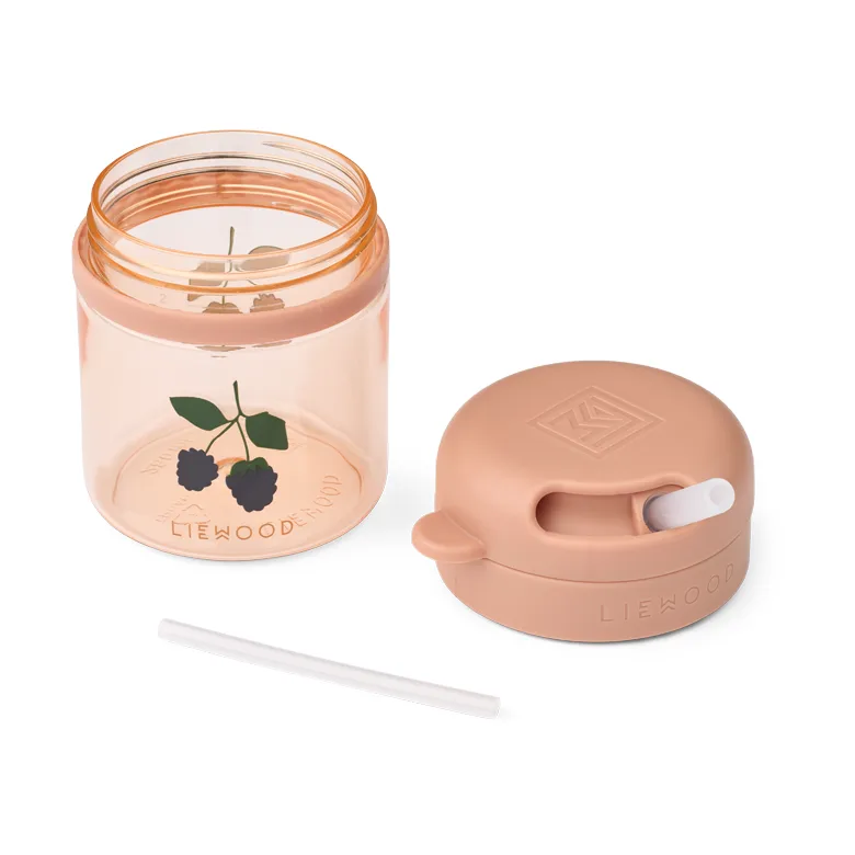 Pavia mug with straw, Berry-Pale Tuscany, 28 cl Liewood