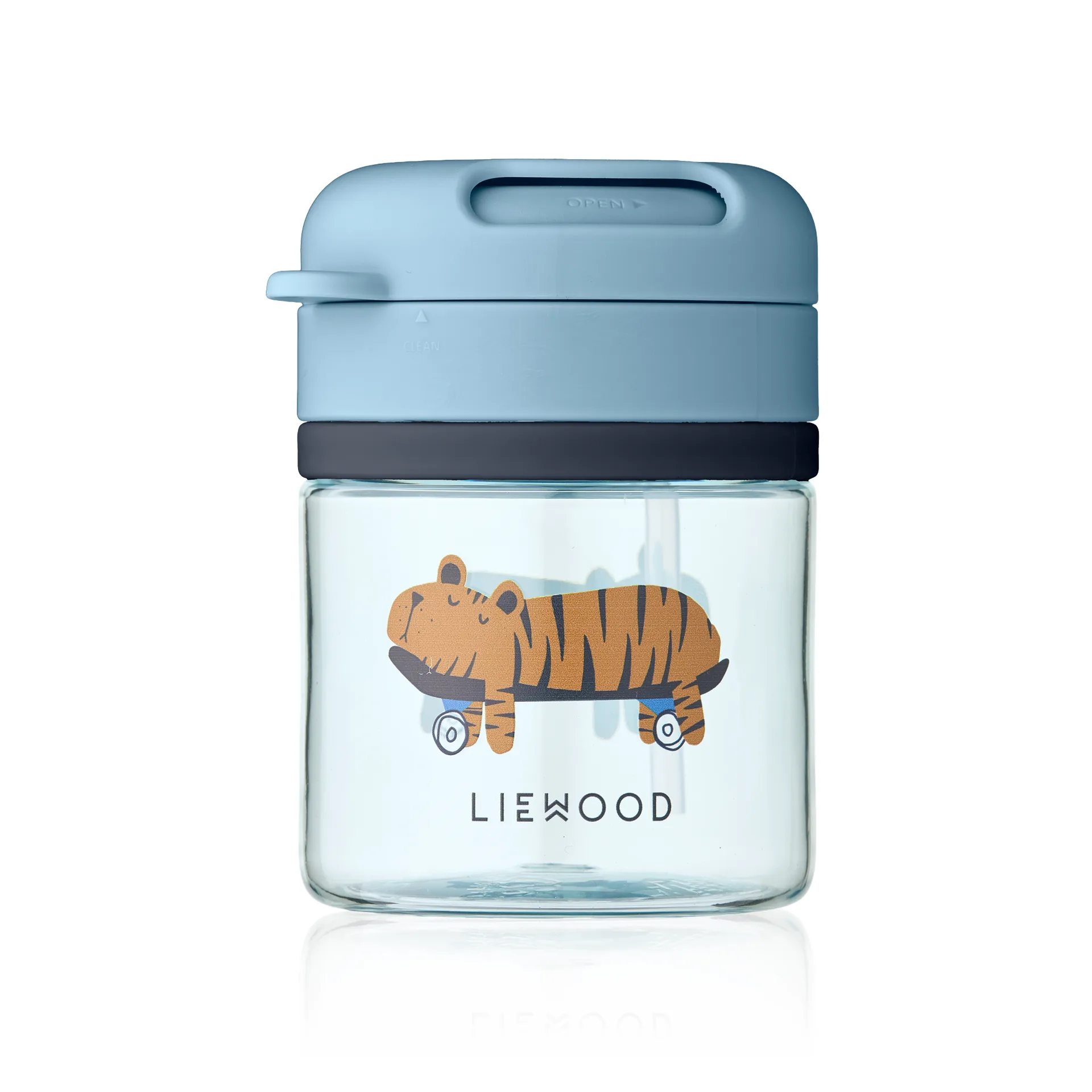 Pavia mug with straw, Fun-beach blue, 28 cl Liewood