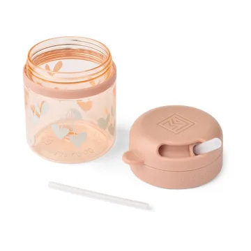 Pavia mug with straw - Sweethearts-pale tuscany, 28 cl - Liewood