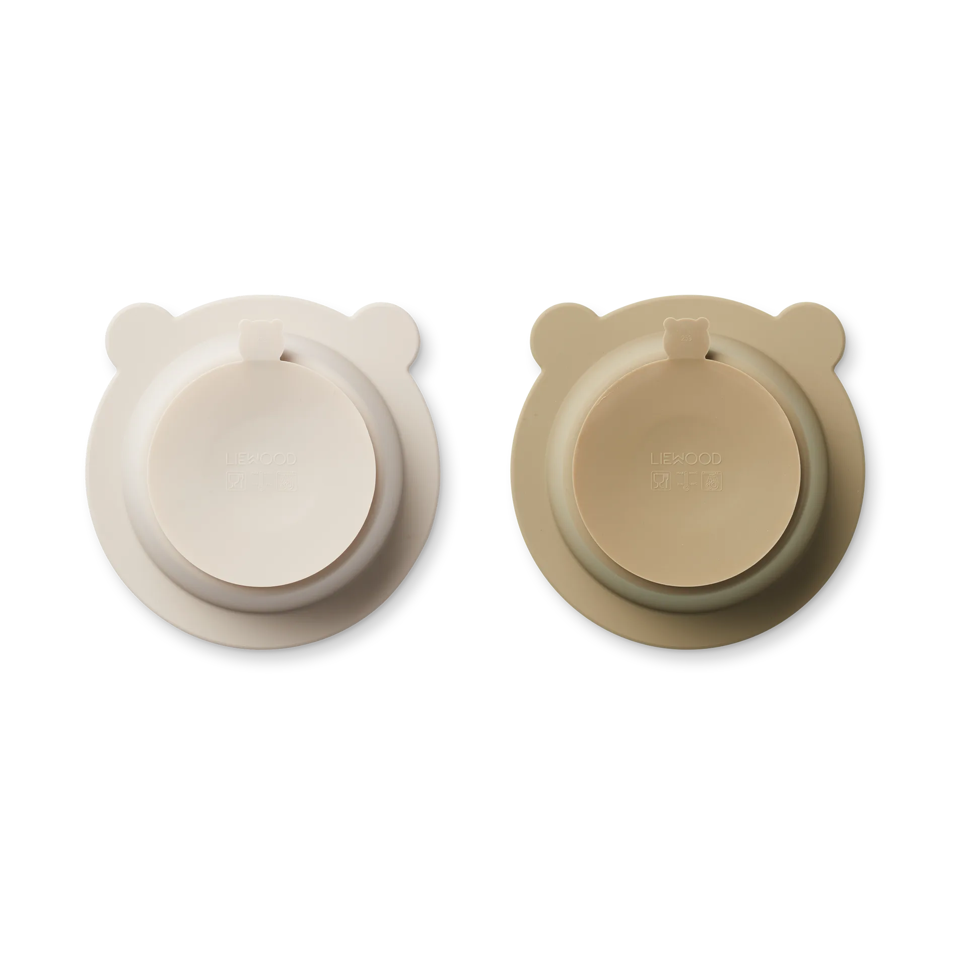 Peony bowl with suction cup Ø16 cm 2 pieces, Sandy-Oat Liewood