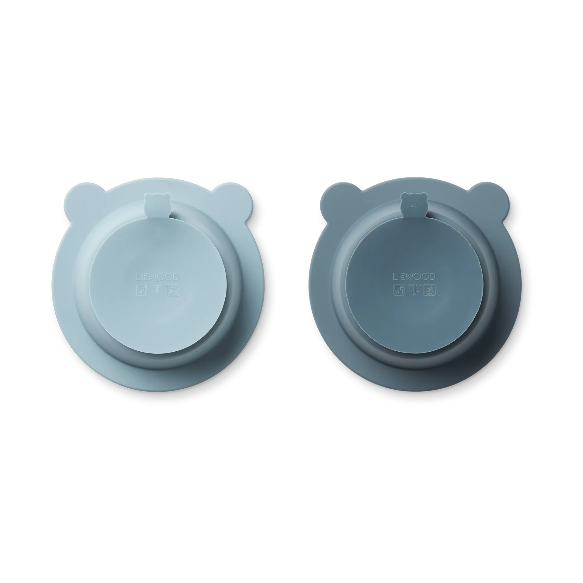 Peony bowl with suction cup Ø16 cm 2 pieces, Sea blue-Whale blue Liewood