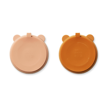 Stacy divided children's plate 2-pack - Mustard-tuscany rose mix - Liewood