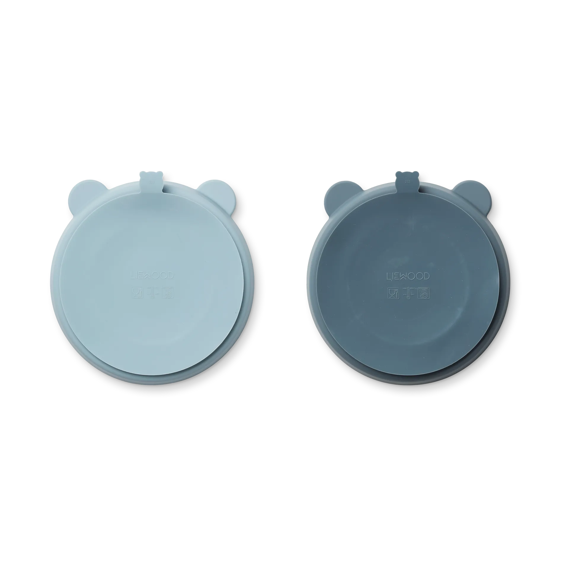 Stacy divided children's plate 2-pack, Sea blue-Whale blue Liewood