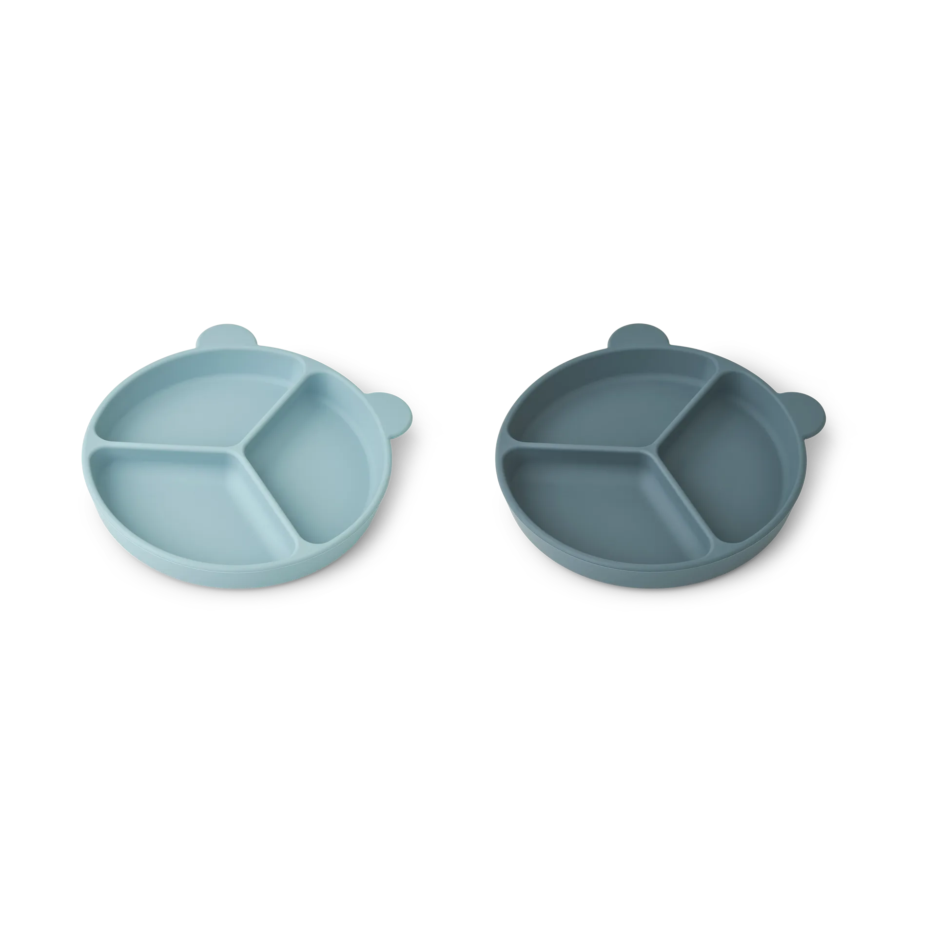 Stacy divided children's plate 2-pack, Sea blue-Whale blue Liewood