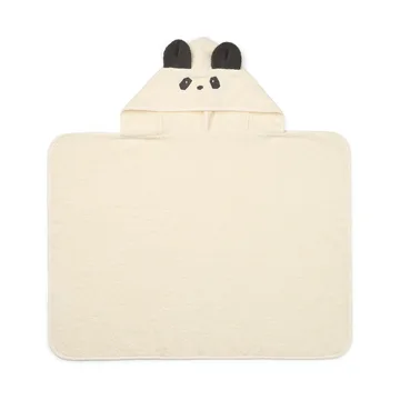 Vilas Panda hooded towel - Crème de la crème - Liewood