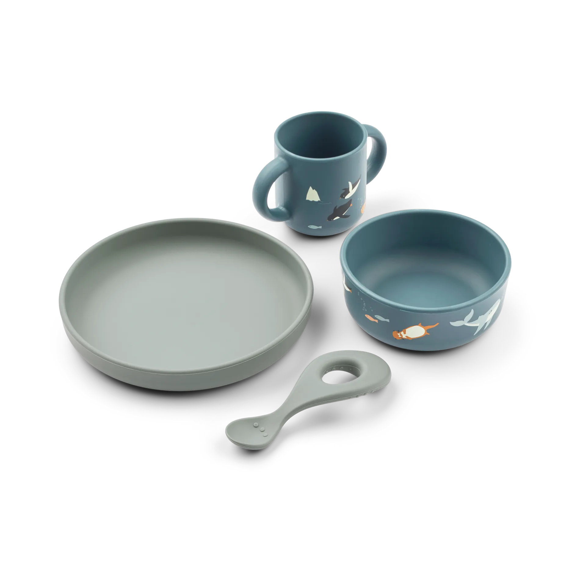 Vivi printed dinnerware set 4 pieces., Arctic Sea-Ocean view Liewood