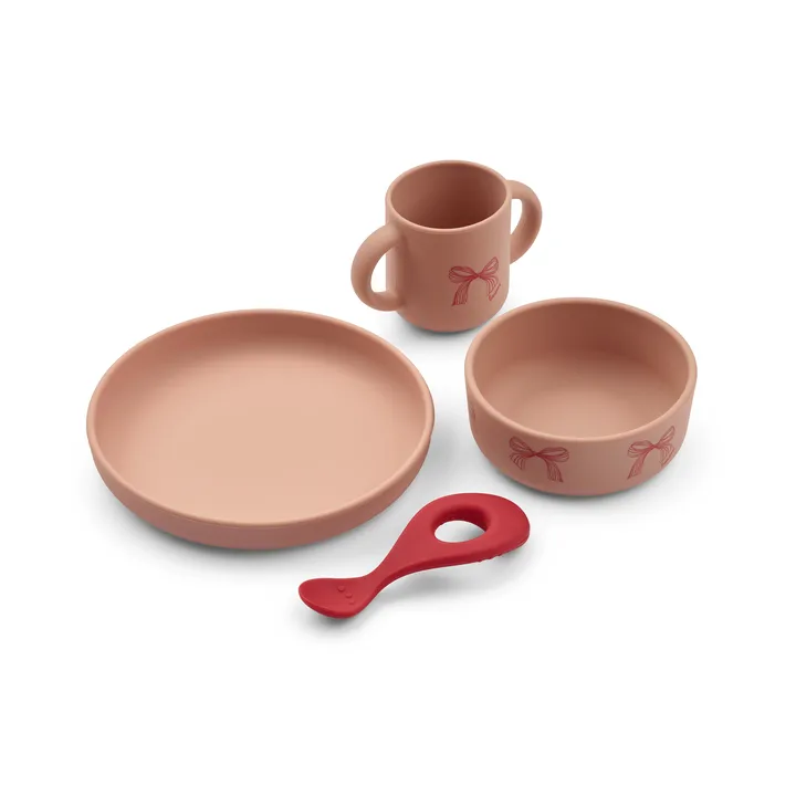 Vivi printed dinnerware set 4 pieces - Bow-Pale Tuscany - Liewood