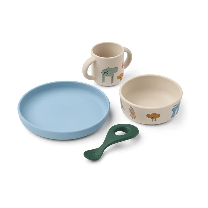 Vivi printed dinnerware set 4 pieces. - Imagine/Sandy - Liewood
