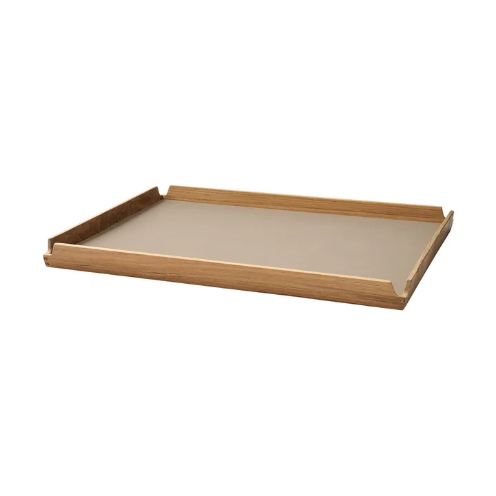 Airy teak tray Square L - Nupo clay brown - LIND DNA