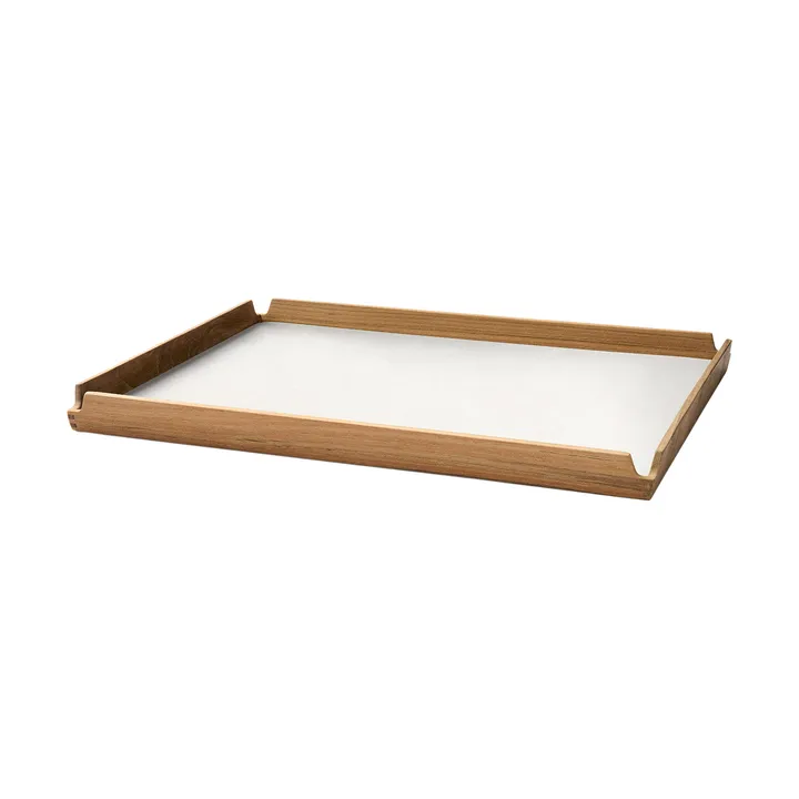 Airy teak tray Square L - Nupo pure white - LIND DNA