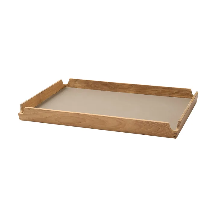 Airy teak tray square M - Nupo clay brown - LIND DNA
