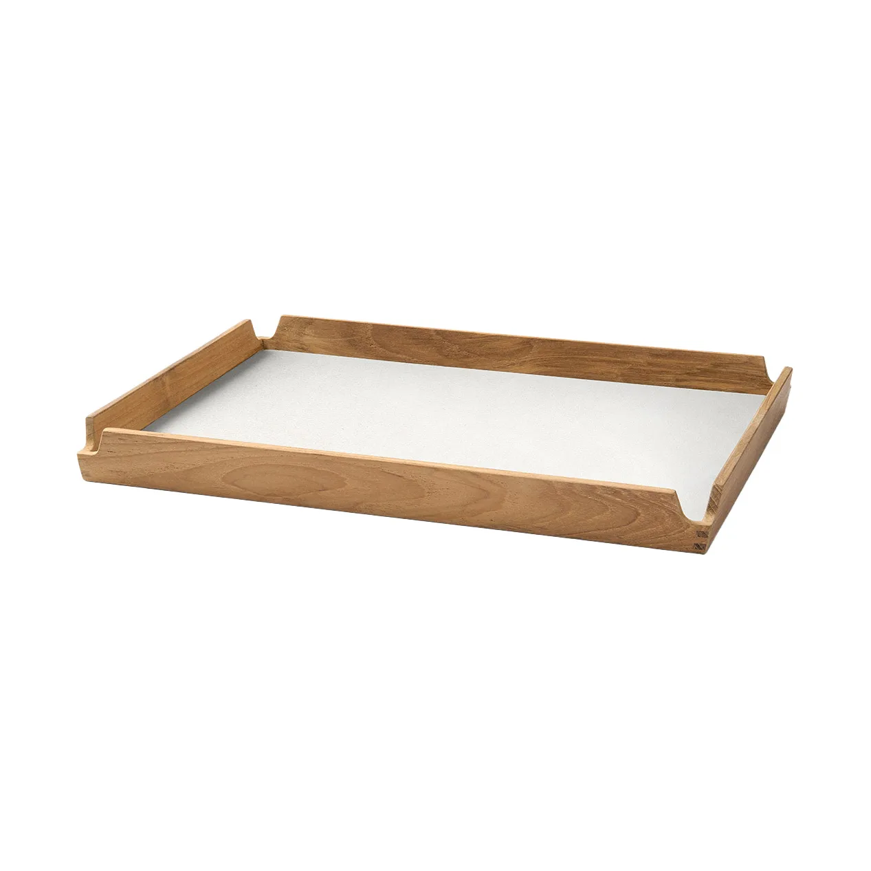 Airy teak tray square M, Nupo pure white LIND DNA