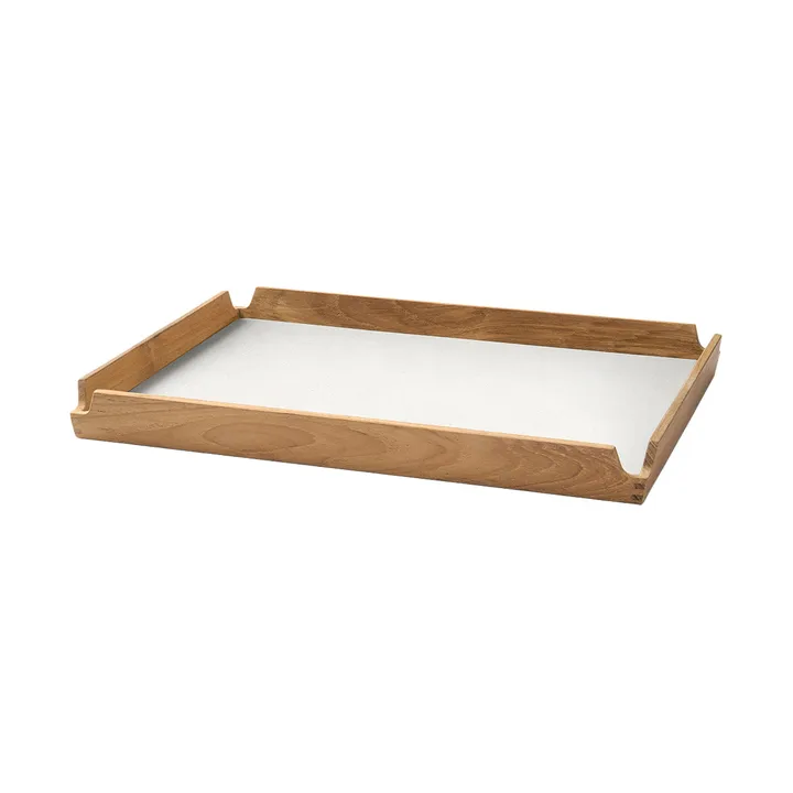 Airy teak tray square M - Nupo pure white - LIND DNA