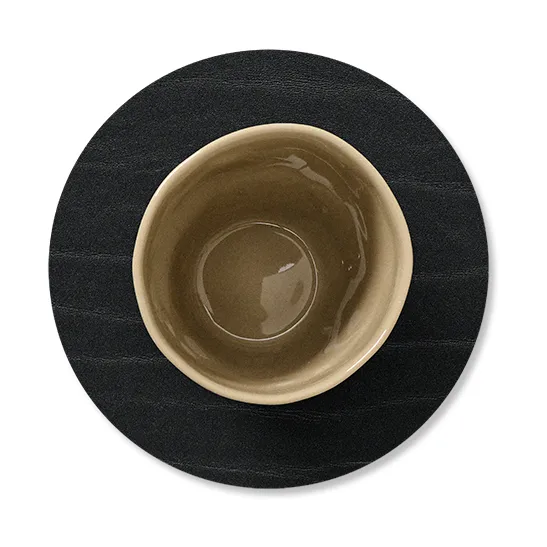 Buffalo coaster reversible circle 1 pcs, black-nature LIND DNA