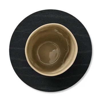 Buffalo coaster reversible circle 1 pcs - black-nature - LIND DNA