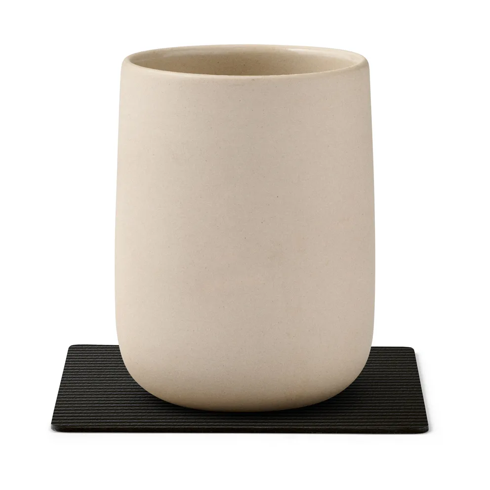 Corduroy coaster square, Black ink LIND DNA