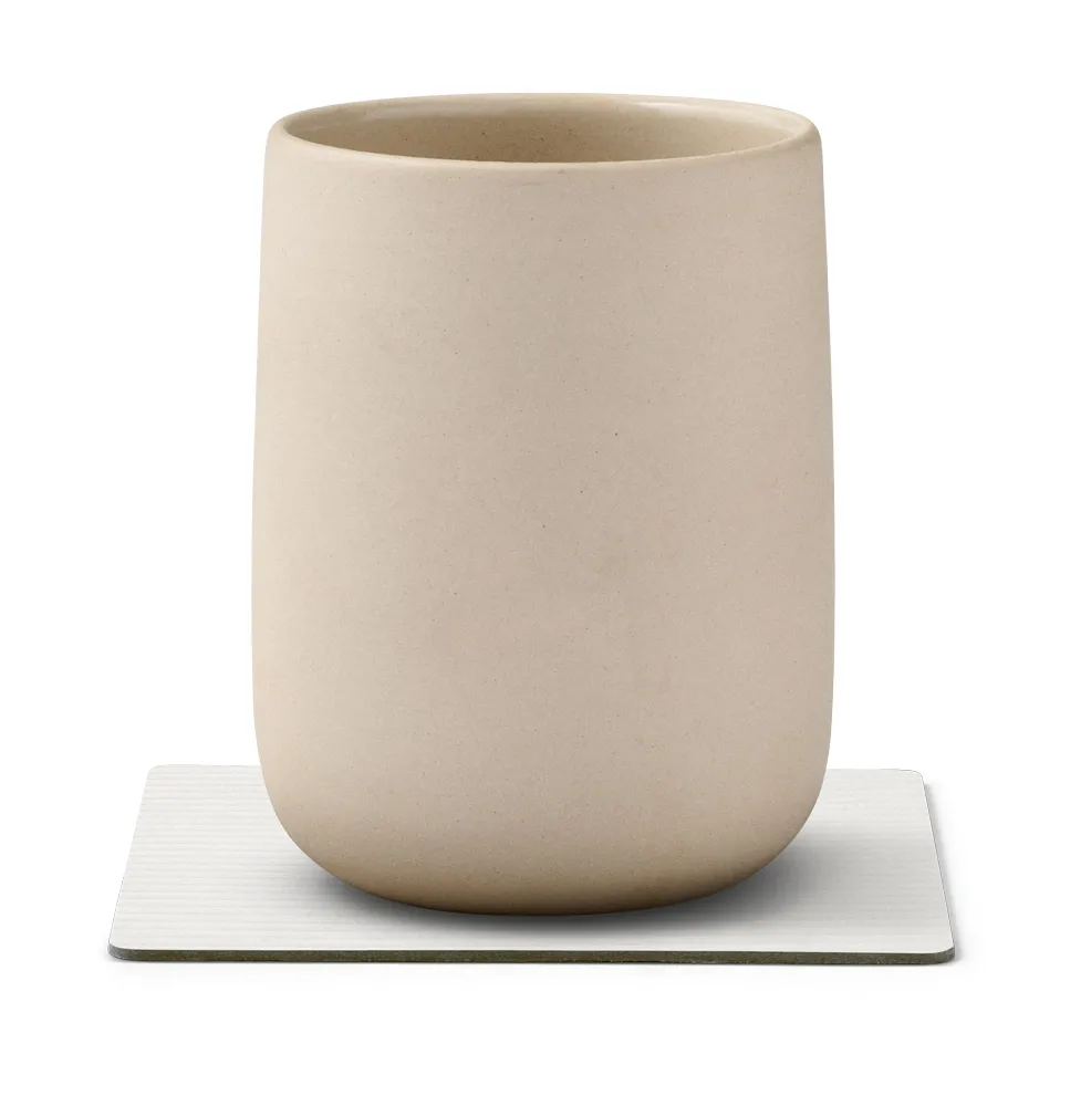 Corduroy coaster square, Pure white LIND DNA