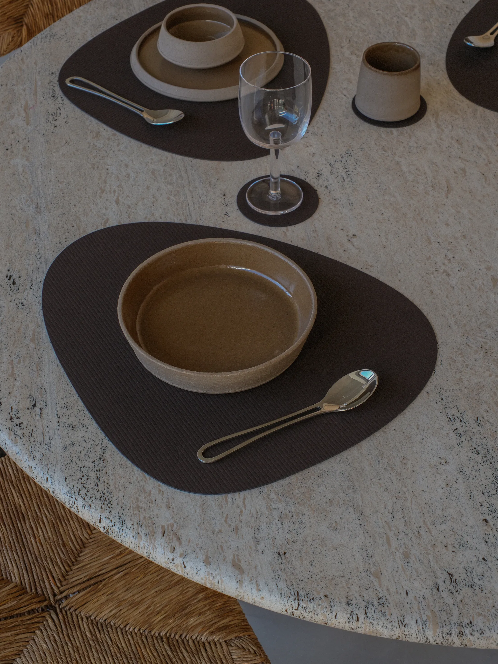 Corduroy coasters, Hazel, circle LIND DNA