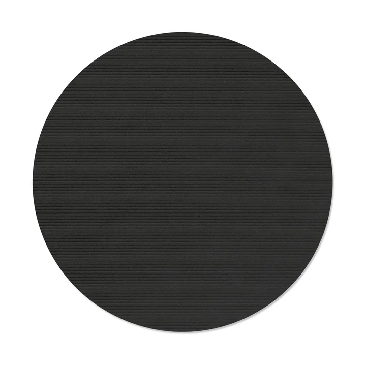 Corduroy placemat - Black ink, circle, L, Ø38 cm - LIND DNA