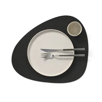 Corduroy placemat curve L - Black ink - LIND DNA