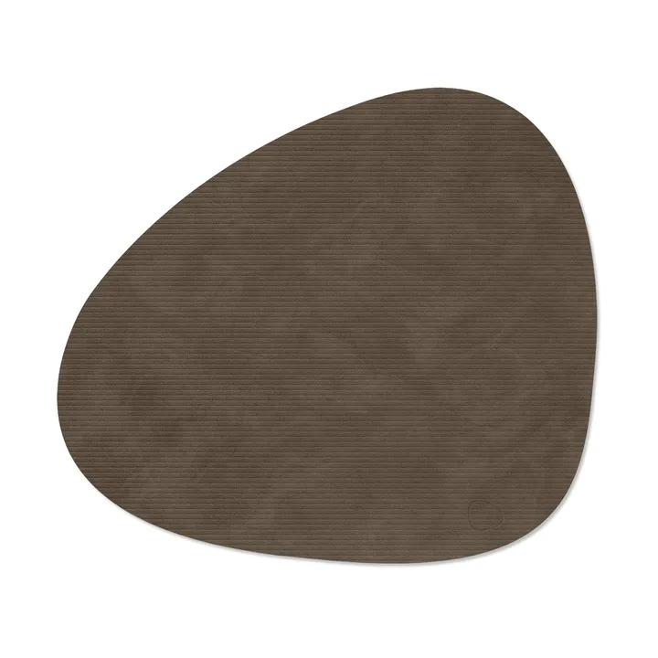 Corduroy placemat curve L - Caviar, 44x37 cm - LIND DNA