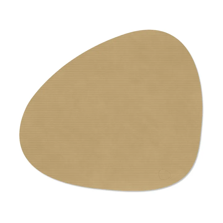 Corduroy placemat curve L - Khaki, 44x37 cm - LIND DNA