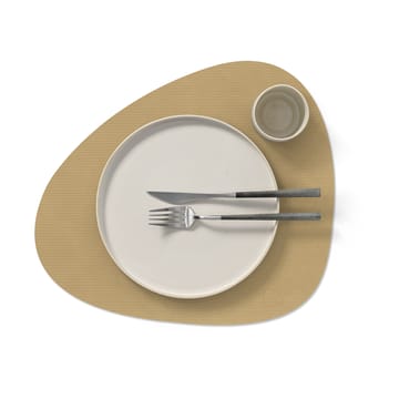 Corduroy placemat curve L - Khaki - LIND DNA