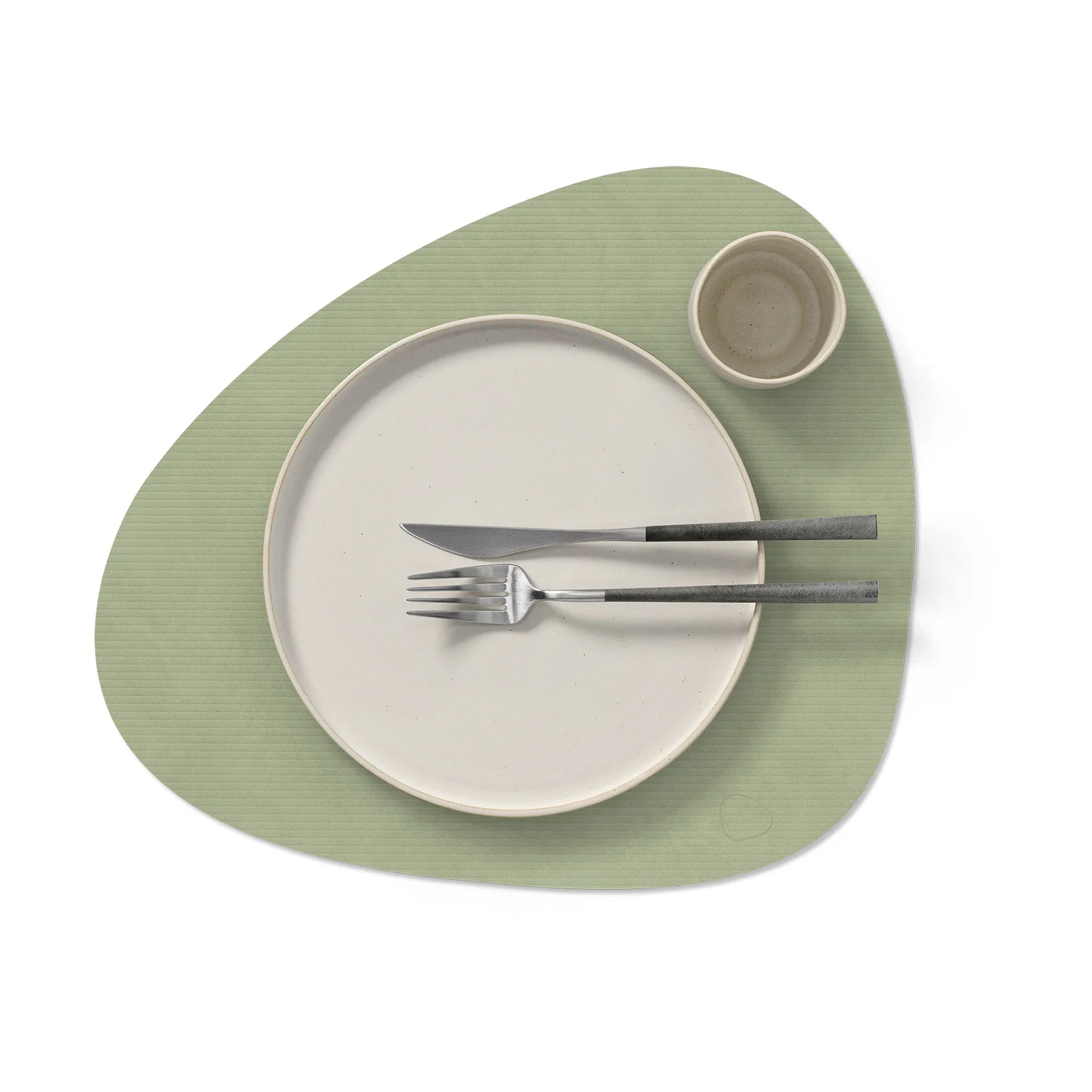 Corduroy placemat curve L, Olive Green LIND DNA