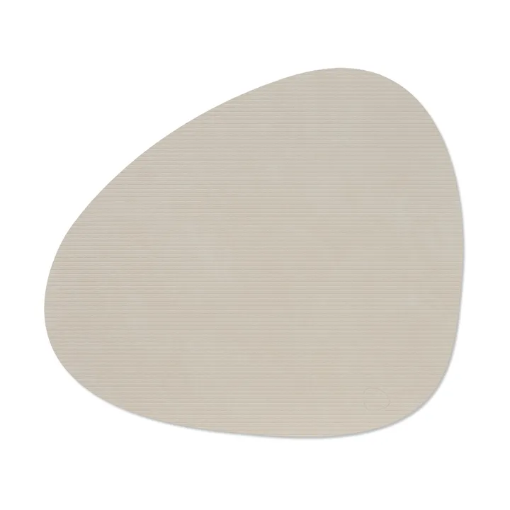 Corduroy placemat curve L - Oyster White, 44x37 cm - LIND DNA