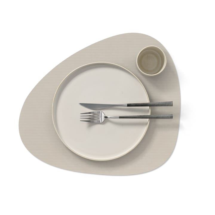 Corduroy placemat curve L, Oyster White LIND DNA
