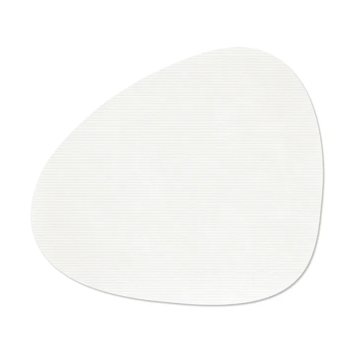 Corduroy placemat curve L - Pure white - LIND DNA