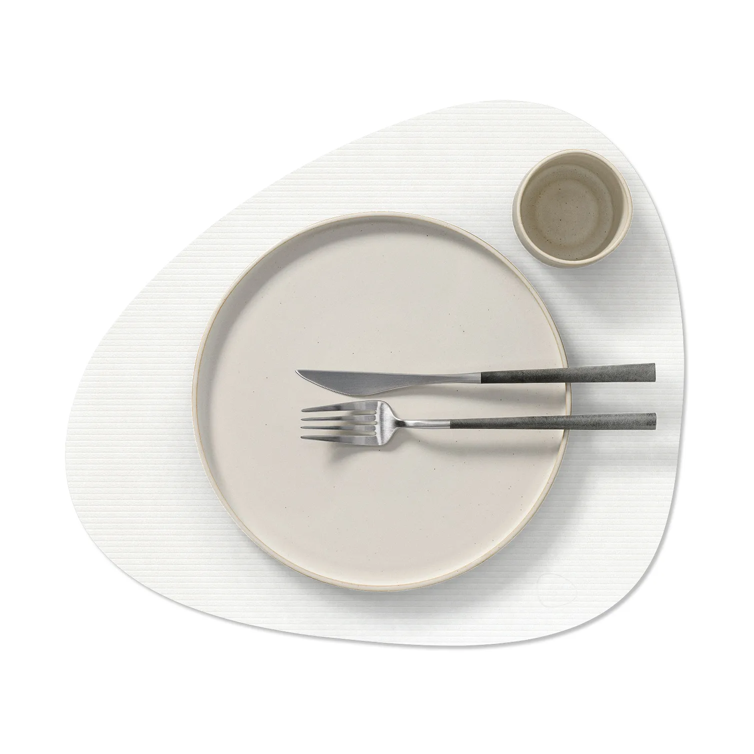Corduroy placemat curve L, Pure white LIND DNA