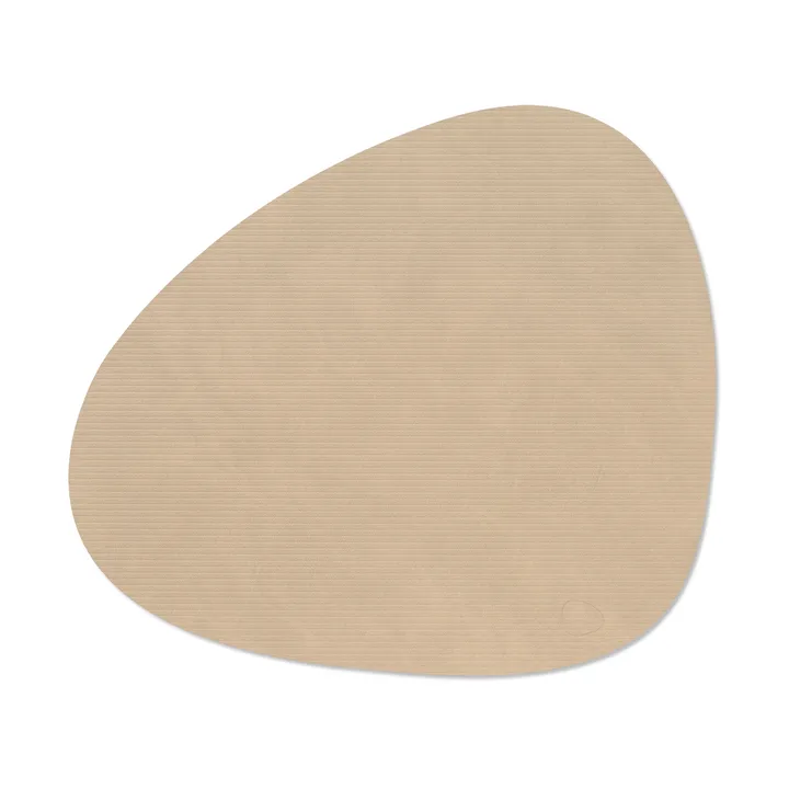 Corduroy placemat curve L - Sand, 44x37 cm - LIND DNA