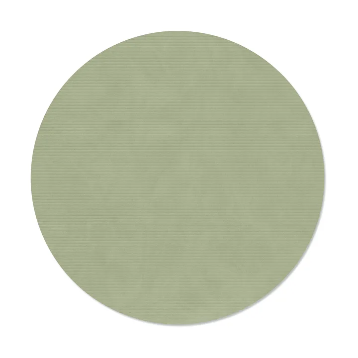 Corduroy placemat - Olive green, circle, L, Ø38 cm - LIND DNA