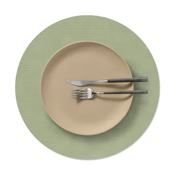 Corduroy placemat - Olive green, circle, L - LIND DNA