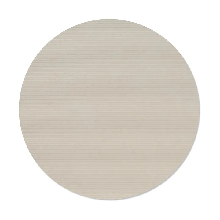 Corduroy placemat - Oyster white, circle, L, Ø38 cm - LIND DNA