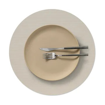 Corduroy placemat - Oyster white, circle, L - LIND DNA