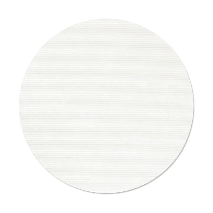 Corduroy placemat - Pure white, circle, L, Ø38 cm - LIND DNA