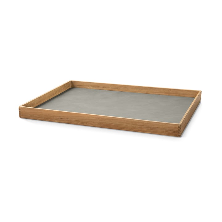 Even teak tray square L - Nupo light grey - LIND DNA