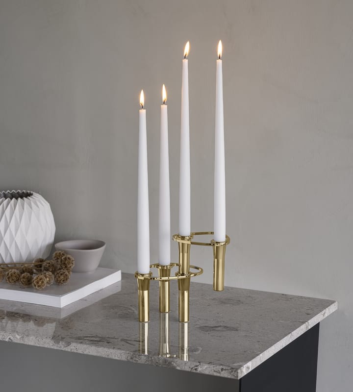 Lind Curve combinable candle sticks 24K gold plated, Double LIND DNA