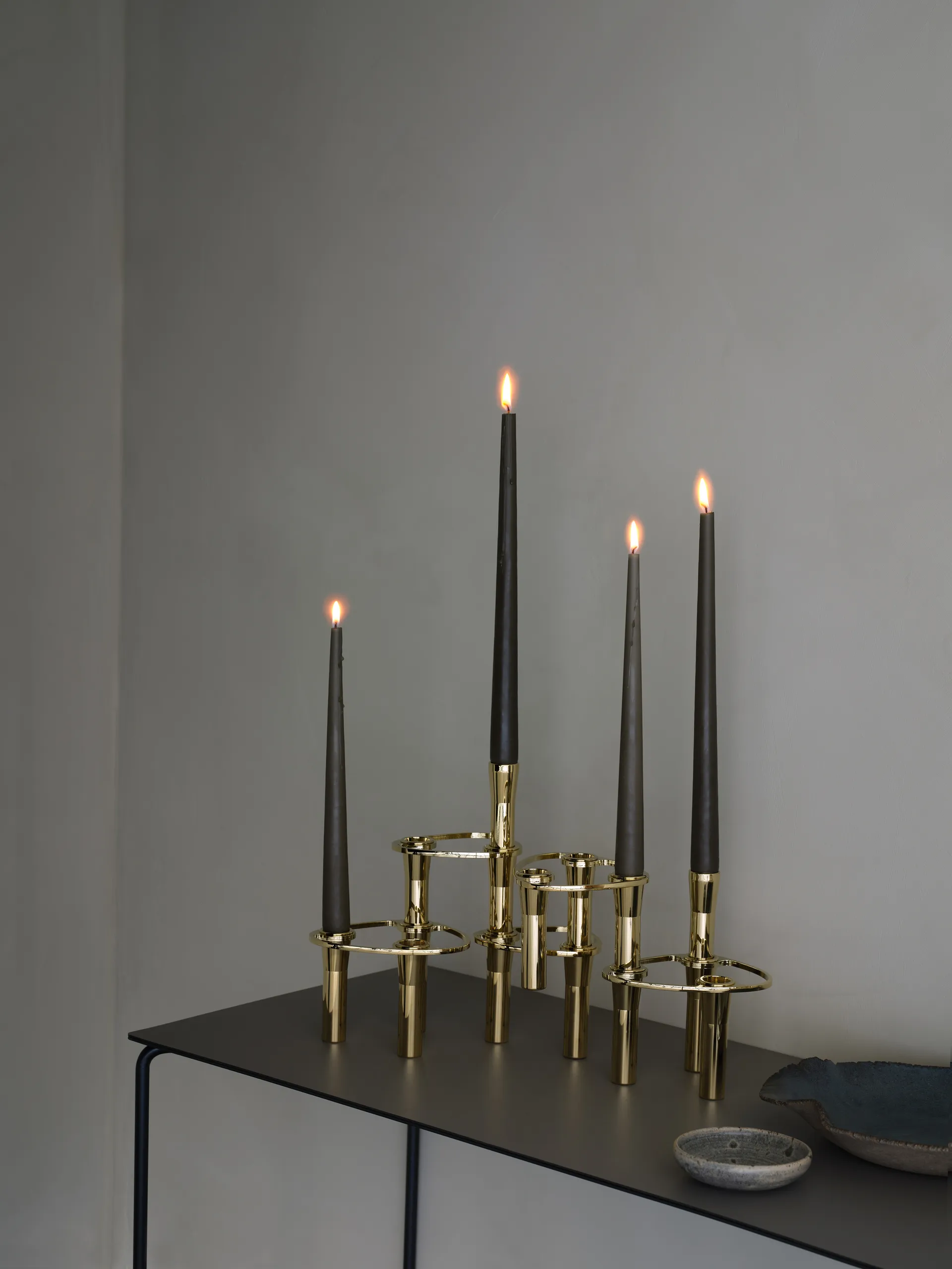 Lind Curve combinable candle sticks 24K gold plated, Single LIND DNA